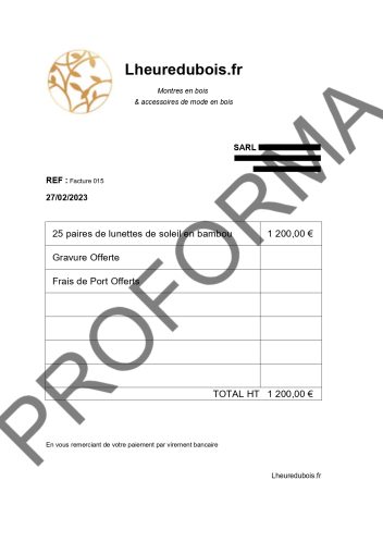 Ajouter un filigrane sur PDF : facture proforma