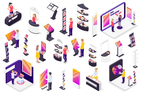 Un stand modulable pour les salon se compose de plusieurs éléments personnalisables